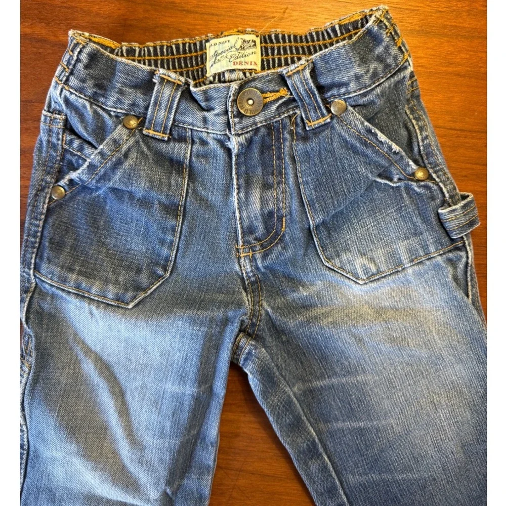 Vtg Old Navy Special Edition Denim Carpenter Jeans Blue 12-18 Months Fall‎ 2006
